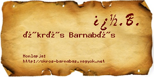 Ökrös Barnabás névjegykártya
