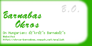 barnabas okros business card